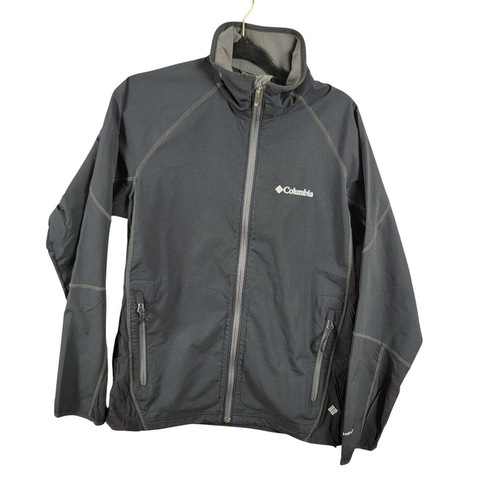 Columbia Omni-Shield Full Zip Softshell Jacket Mens Medium Gray Charcoal